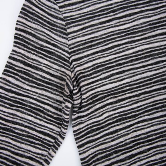 W5 Anthropologie Top Womens S Stripped Knit Pullover Black & White w Front Tie - Picture 6 of 7